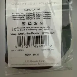 Tavi Noir & Club Pilates Colab Savvy silver mandala NWT. TWO PAIRS per order.